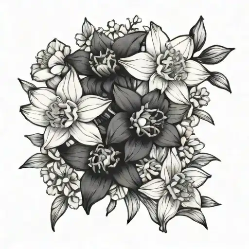 Narcissus Larkspur Daisy Bouquet