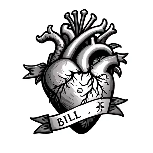 Heart With The Name Bill In A Banner