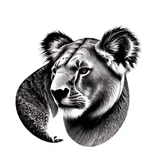 Lioness And Koala Head