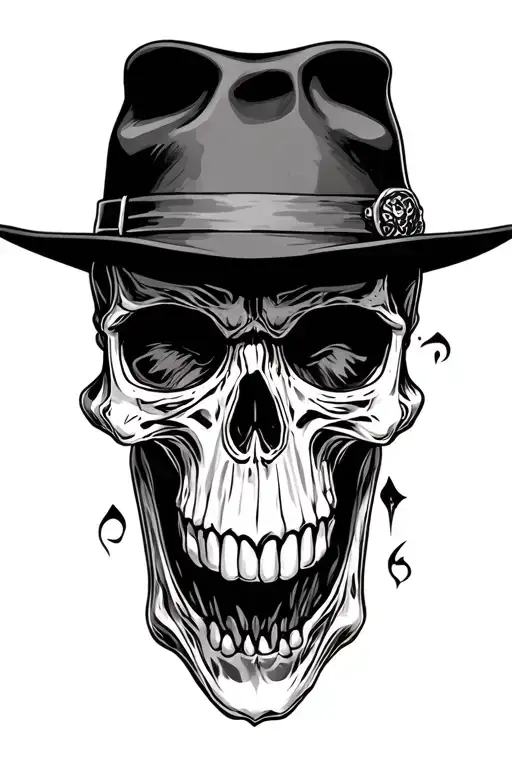 Raging Skull Fedora Hat