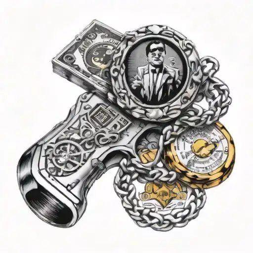 Scarface World Is Yours Trophy From Scarface With Money Gold And Jewelry Around It