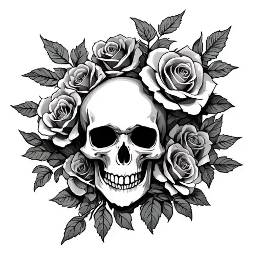 Skull And Roses Growing