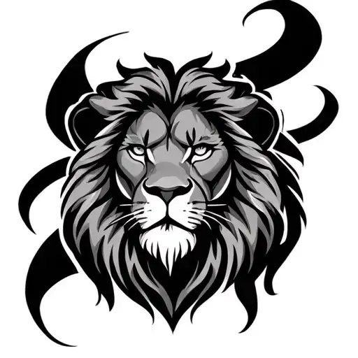 Lion Tattoo Design Featuring