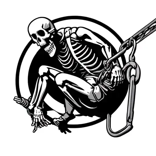 Skeleton Lineman Climbing Carabiner