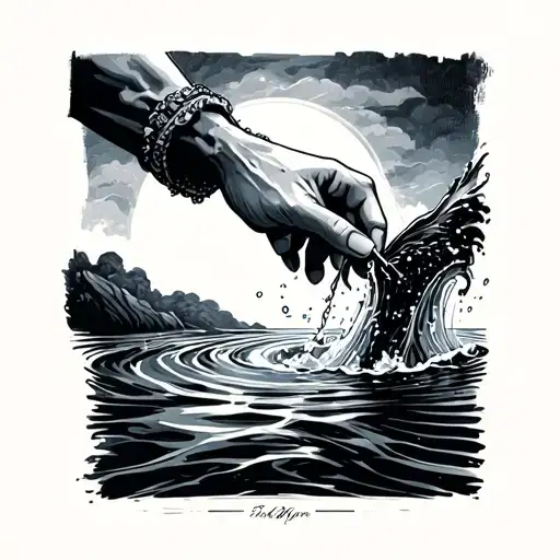 One Hand Pulling Another Out Of The Water