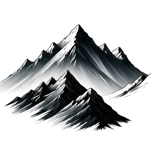 Minimalist Mountain Scene