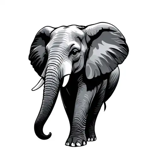 Elephant Full Head And Trunk