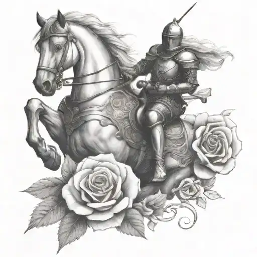 Knight With Horse And Roses