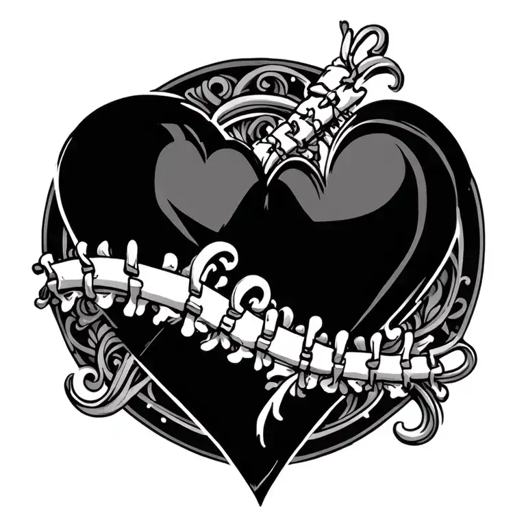 Hearts Linked Going Down Spine