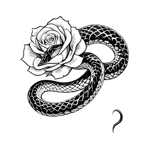 Snake In Full Arm With Roses