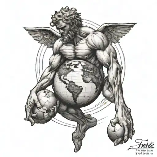 Dying Atlas Holding The Earth