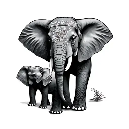 Thailand Elephant Growing Family