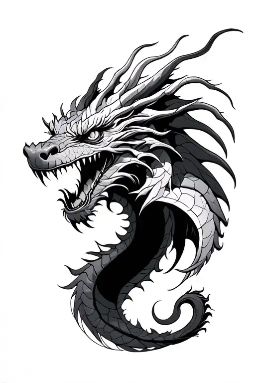 Dragon Highly Detailed Blackwork