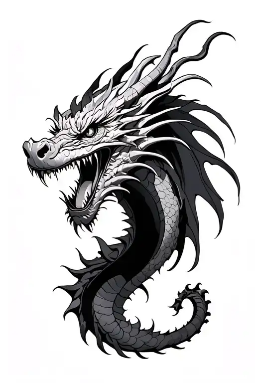 Dragon Highly Detailed Blackwork
