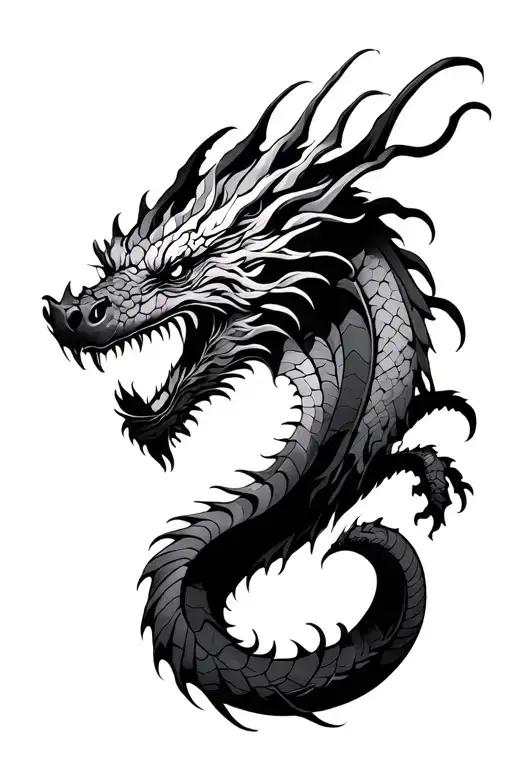 Dragon Highly Detailed Blackwork