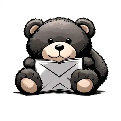 Teddy Bear Huging A Closed Letter
