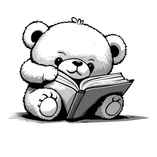 2D White Teddy Bear Huging A Closed Letter