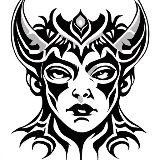 Tribal Tattoo On Top Of Head