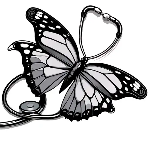 Butterfly With Stethoscope Forming The Shape