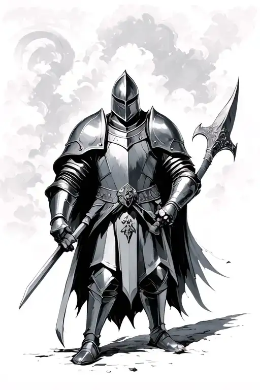 Knight Standing Tall After Batlle
