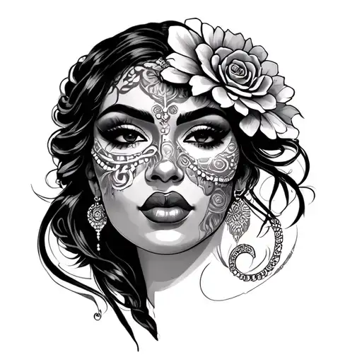 Chicana Woman's Face Made