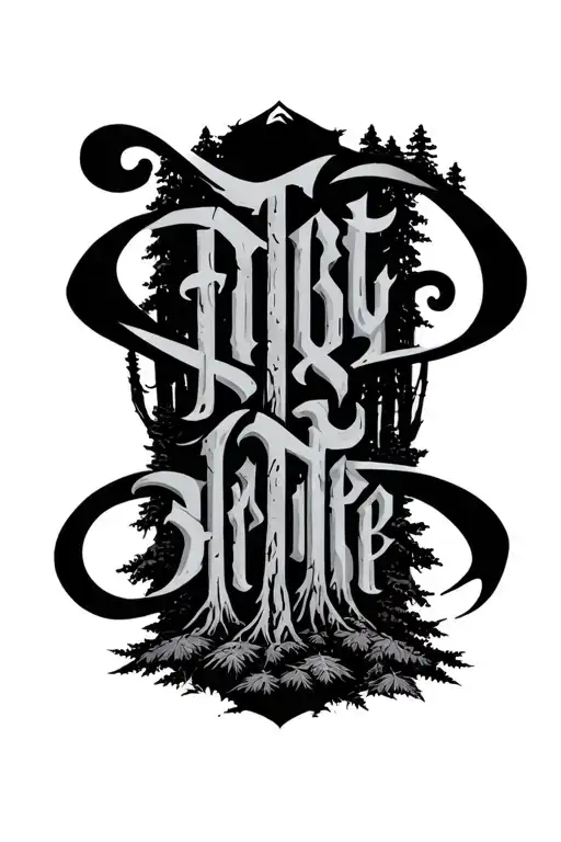 Forest Dark Lettering
