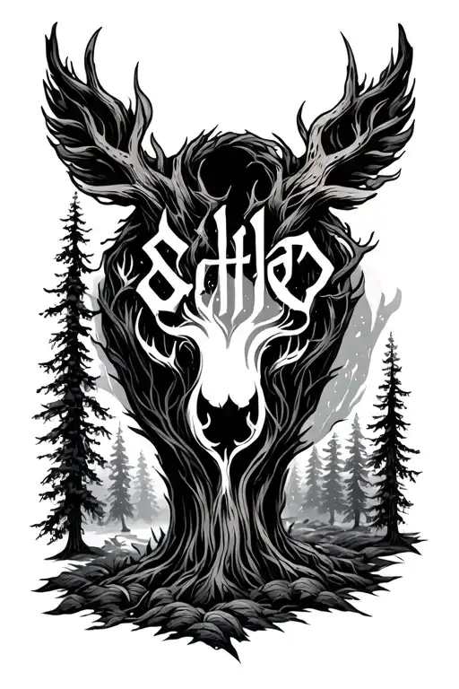 Dark Lettering Forest