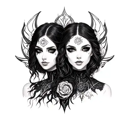 Goth Cyborg Gemini Sisters