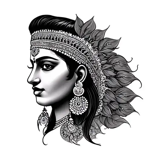 With Indian Trisul And Om With Talwar