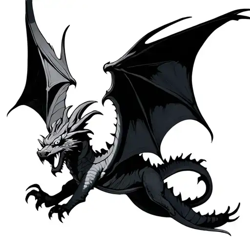 Medieval Dragon Flying