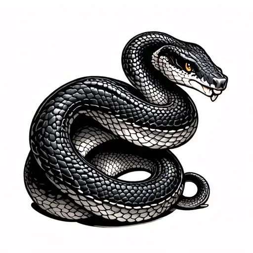 Snake Coiled A Round Arm Sleeve