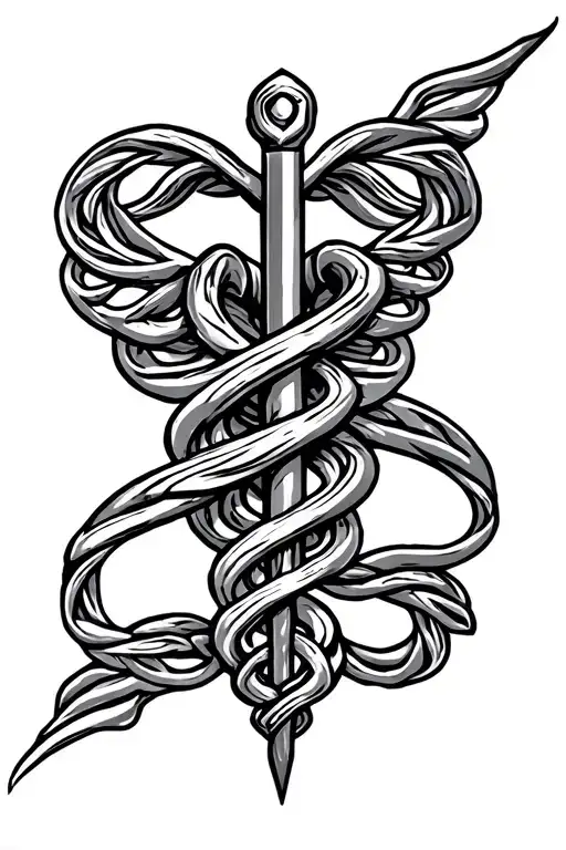Rod Of Asclepius Celtic Style