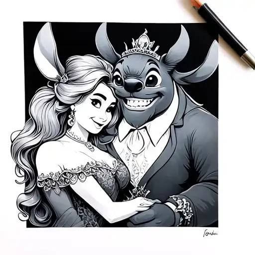 Beauty And The Beast And Stitch