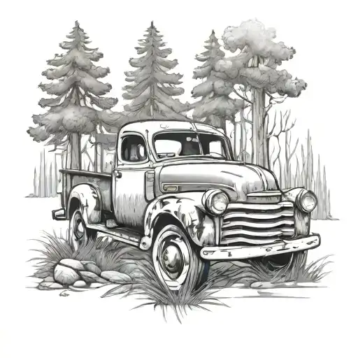Old Chevy Truck In The Woods