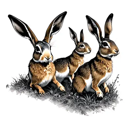 4 Hares Run Around A Tattoo For A Stake