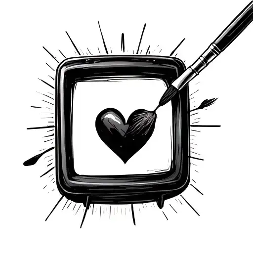 Small Artist Paintbrush With Heart Monitor
