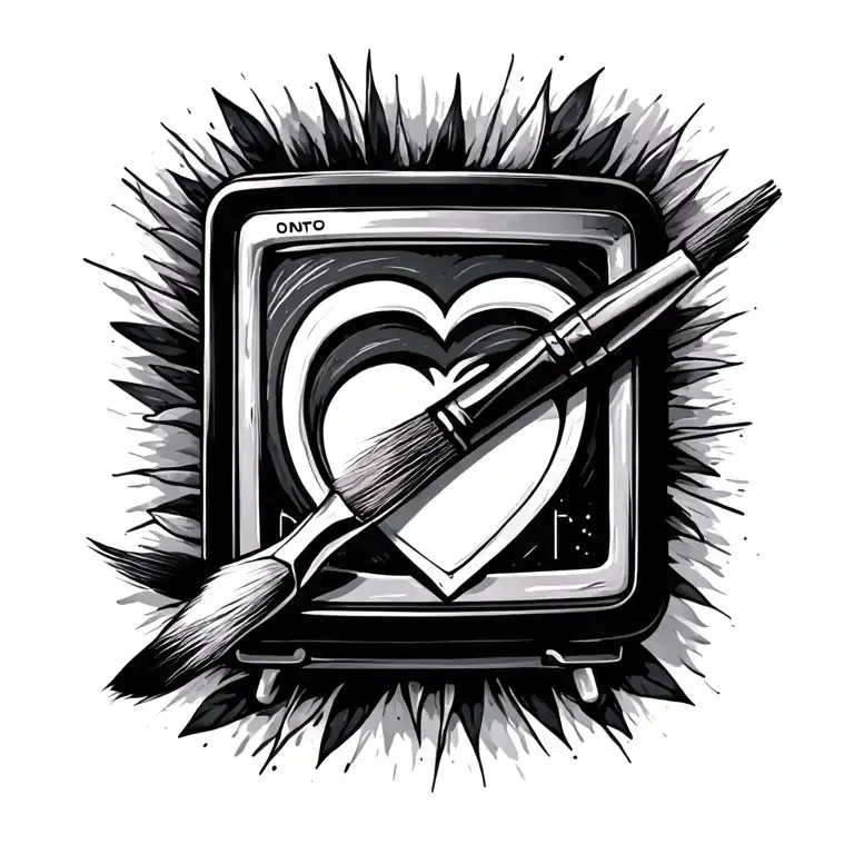 Small Artist Paintbrush With Heart Monitor