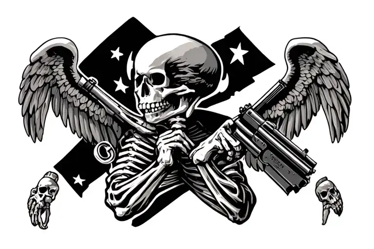Fleet Marine Force Us Navy Medic Skeleton Holding