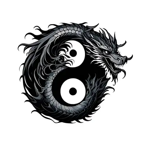 Yin Yang With Dragon