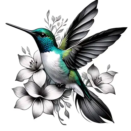 Hummingbird Flowers Feather Feather Feather