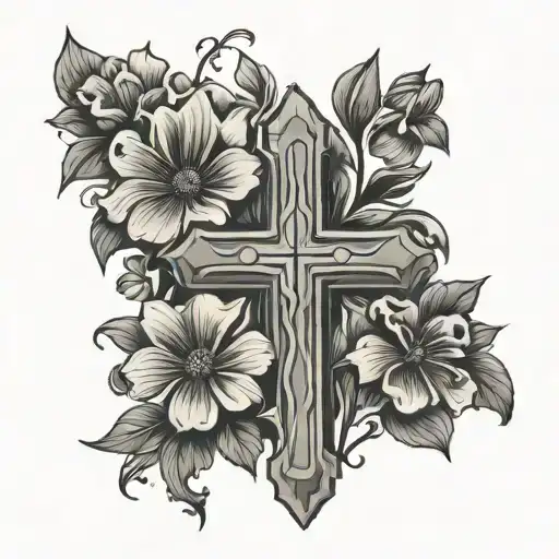 Cross With Flowers
