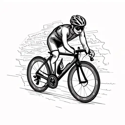 Minimalist Cycling Route Map Outline