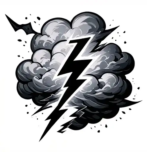 Lightning Bolt From A Cloud