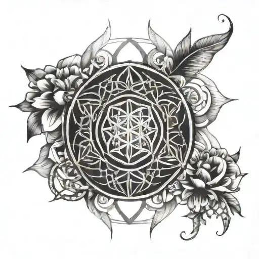 Flower Of Life And Ohm Symbol Incorporated