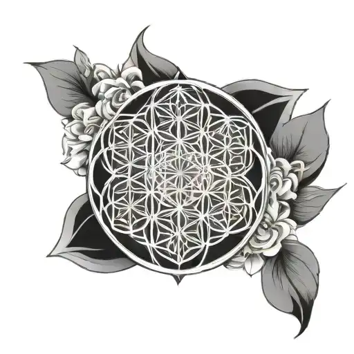 Flower Of Life And Ohm Symbol