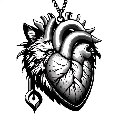 Leon And Human Heart Shaped Locket