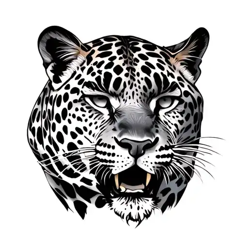 Minimalist Growling Leopard