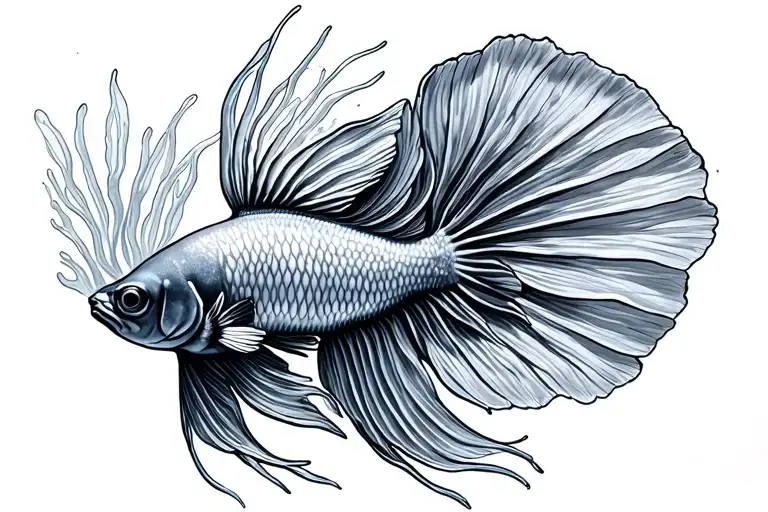 Coral With Betta Fish Swimming