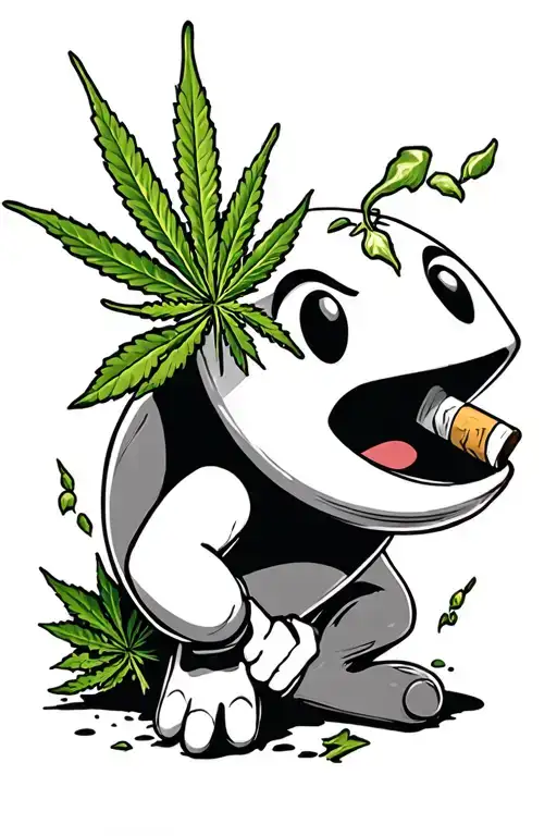 Pacman Eating Weed Joint
