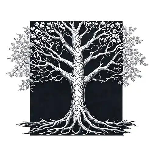 Tattoo Of Tree Of Gondor On Calf